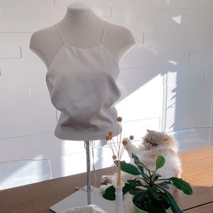 (2/$15) NWT Dynamite Polished Pearl Camisole cross straps halter satin top XL